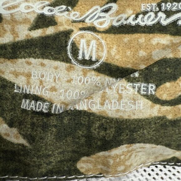 Eddie Bauer Green Floral Swim Trunks Cargo Pockets Drawstring Mesh Lined Sz M - Picture 8 of 10